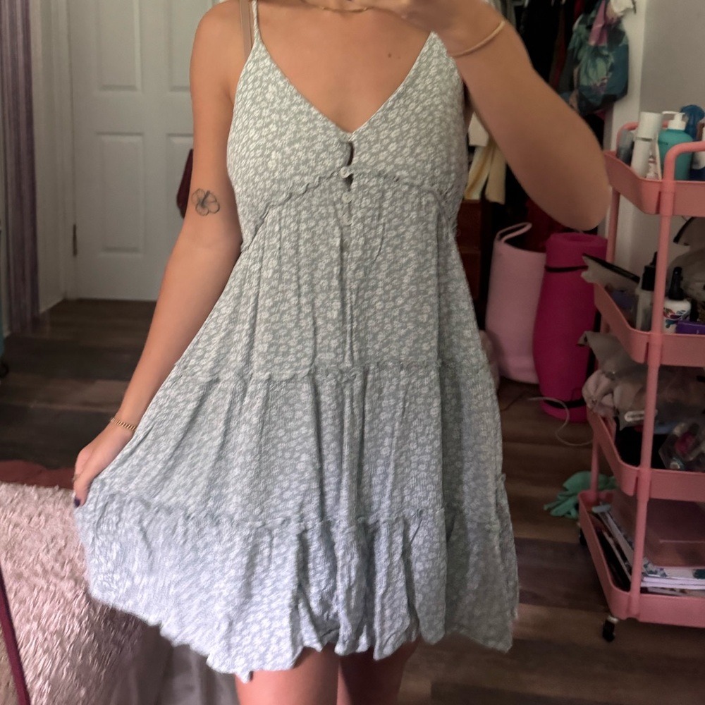 Altar’d State Light Blue Floral Midi Dress - Picture 5 of 10